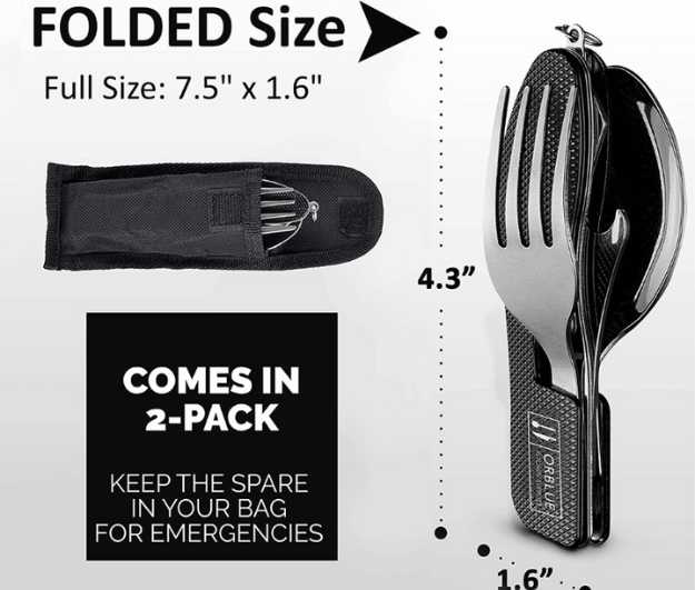 Orblue 4-in-1 Camping Utensils